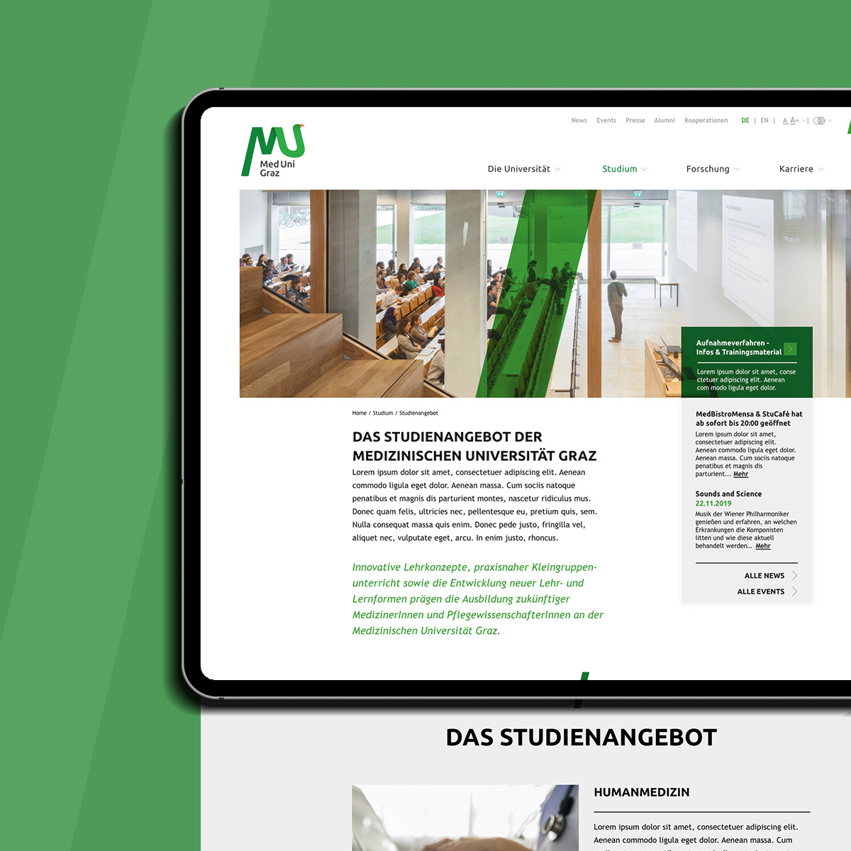 Website MedUni Graz