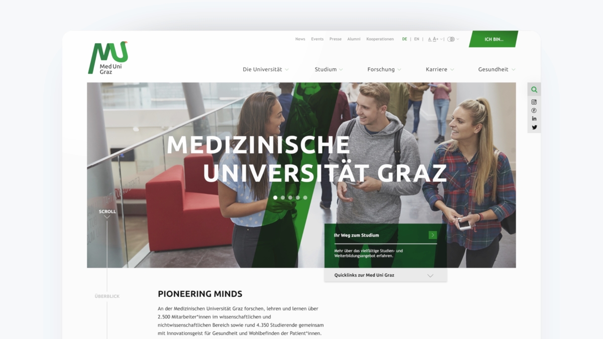 Med Uni Kampagne Werbeagentur Graz Website