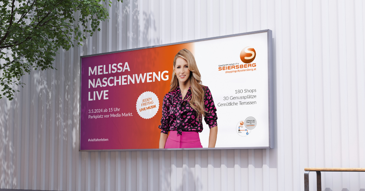 Die Sujets zeigen Melissa Naschenweng mit Konzert Feeling